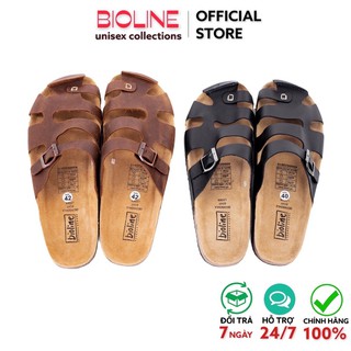 [DÉP DA BÒ] Dép rọ birken da bò thật đế bằng dành cho nam nữ - Bioline Official