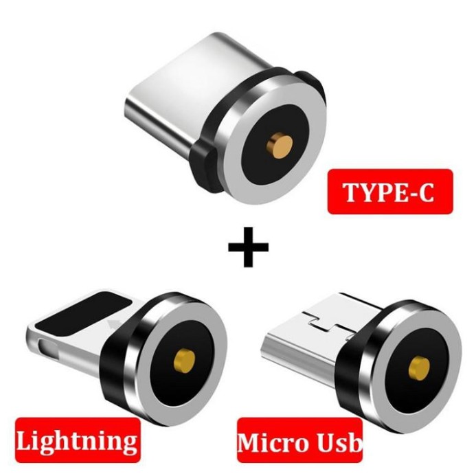 Đầu sạc nam châm rời cho cáp sạc  đủ 3 loại cổng LIGHTNING/ MICRO USB/ TYPE-C