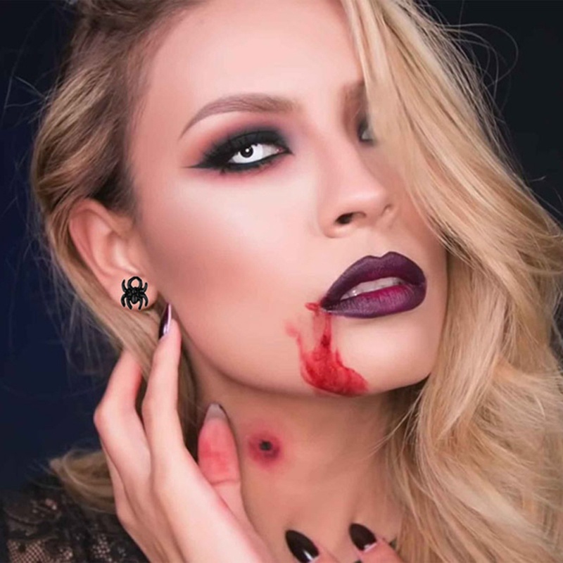 Khuyên Tai Dạng Vòng Thả Hình Bộ Xương Nhện Cho Tiệc Halloween YOUYO