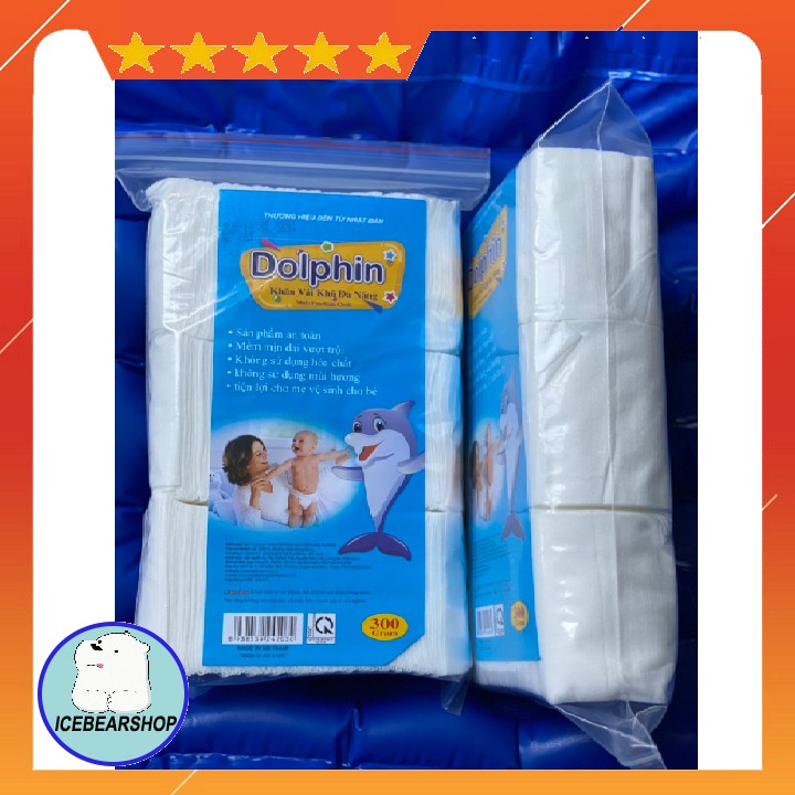 combo 5 túi khăn khô Dolphin (300 g/túi)