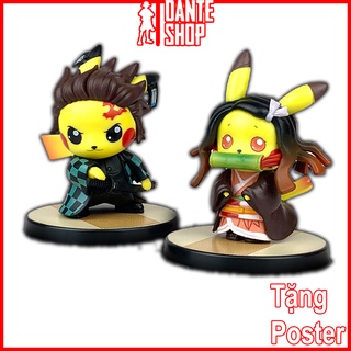 Mô Hình Kimetsu no yaiba Demon Slayer Pikachu Tanjirou - NeZuko 10cm Kimetsu No Yaiba