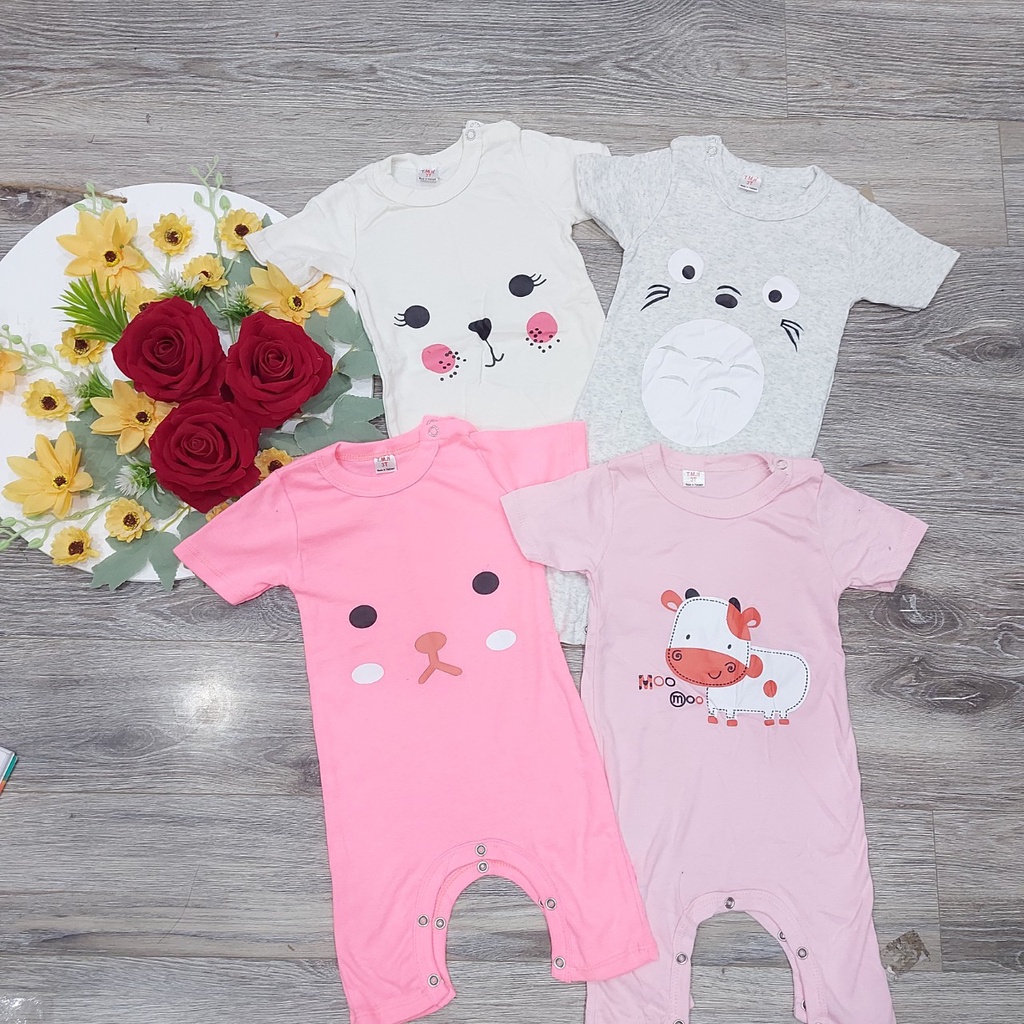 Bộ Bodysuit Cộc Tay Nhiều Họa Tiết Cho Bé Trai Và Bé Gái từ 0-12 tháng (3-12kg)