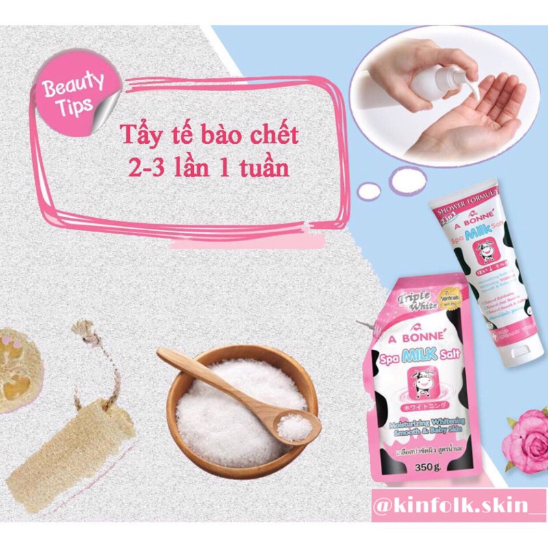 [HÀNG CHUẨN THÁI] Muối tắm sữa bò tẩy tế bào chết A Bonne Spa Milk Salt 350g | BigBuy360 - bigbuy360.vn