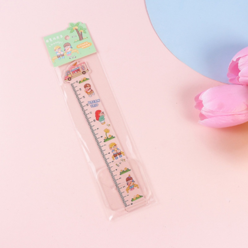 Set 4 Thước Kẻ Thẳng Bằng Nhựa Acrylic 15cm Dành Cho Học Sinh