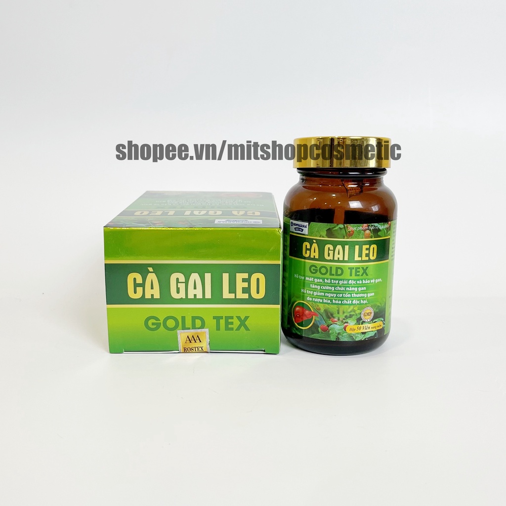 Viên uống Cà Gai Leo GOLDTEX bổ gan  bảo vệ gan ,làm mát , giải độc , hạ men gan - HỘP 50 viên