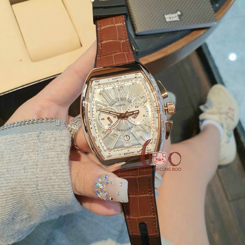 Đồng Hồ Nam Franck Muler Vanguard Dây Cao Su Bọc Da Cao Cấp Chạy Full Kim | BigBuy360 - bigbuy360.vn