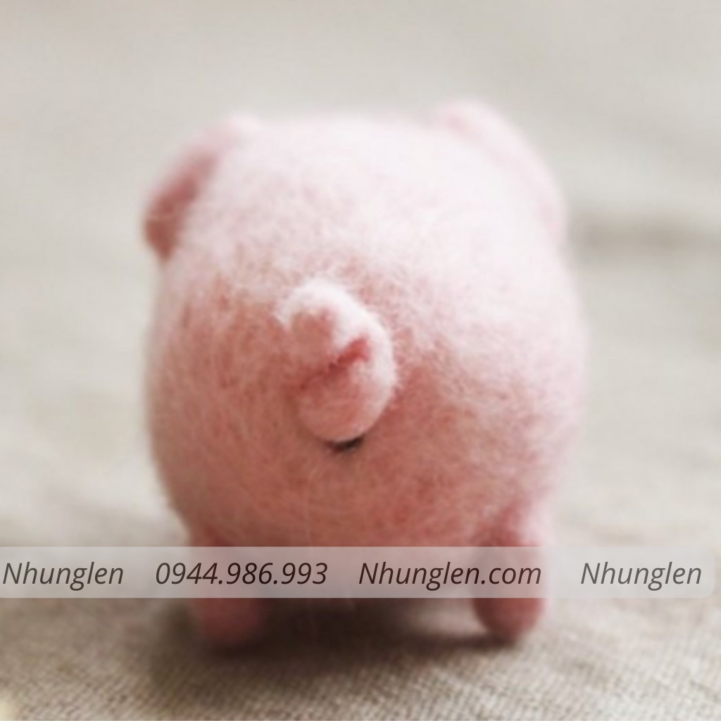 Bộ len chọc Heo Mập Ú có hướng dẫn - Needle Felting Pig - Có video hướng dẫn