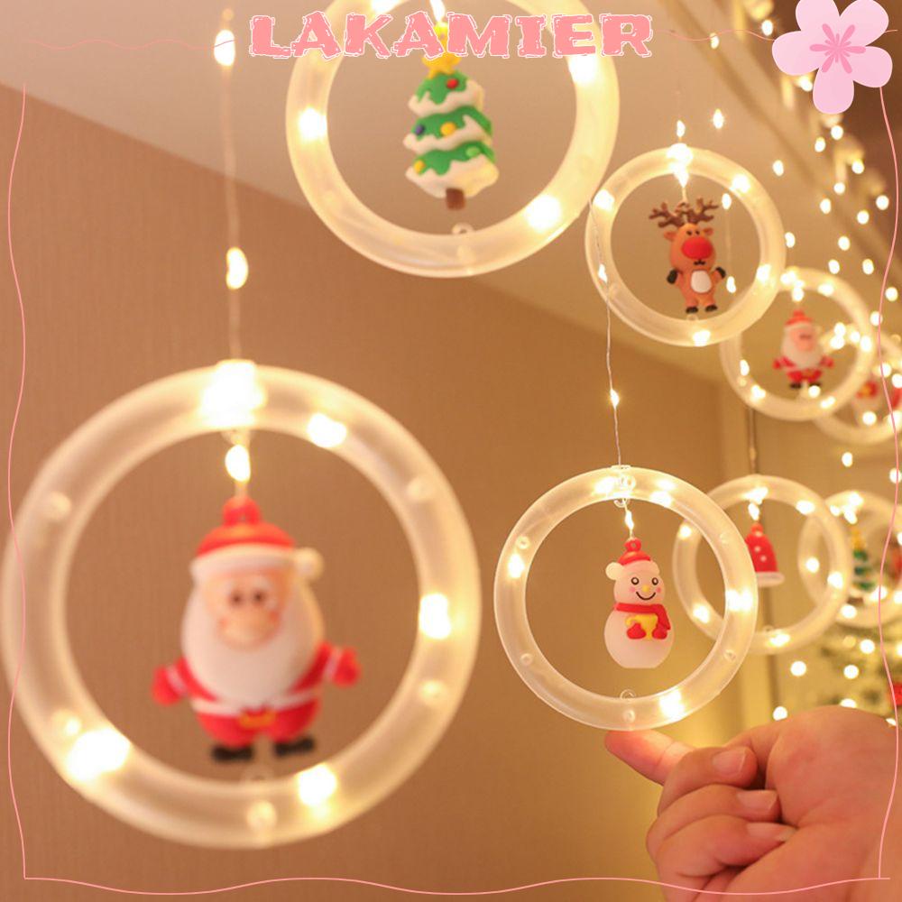 LAKAMIER Christmas LED Lights Room Window Decoration Stars Wishing Ball Icicle String Lamp Home Hang Decor For 2021 Xmas