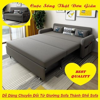 [GIÁ RẺ SỐ 1] GIƯỜNG SOFA GẤP GỌN KHUNG THÉP CƯỜNG LỰC, CÓ NGĂN CHỨA ĐỒ, 1M6X1M93