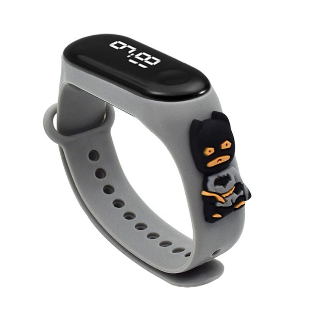 Đồng Hồ Đeo Tay Kỹ Thuật Số Chống Thấm Nước Có Cảm Biến / Đèn Led / Búp Bê Hoạt Hình Siêu Nhân Dành Cho Bé