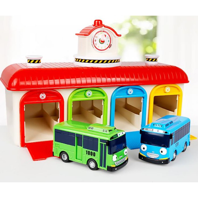 Bộ gara gồm 2 xe và nhà Tayo the little Bus đồ chơi trẻ em