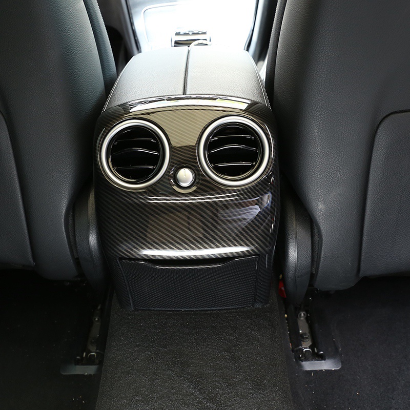 Set 2 Ốp Viền Máy Điều Hòa Xe Hơi Mercedes Benz W205 C Class C-Class 2015-2018 Bằng ABS Họa Tiết Sợi Carbon