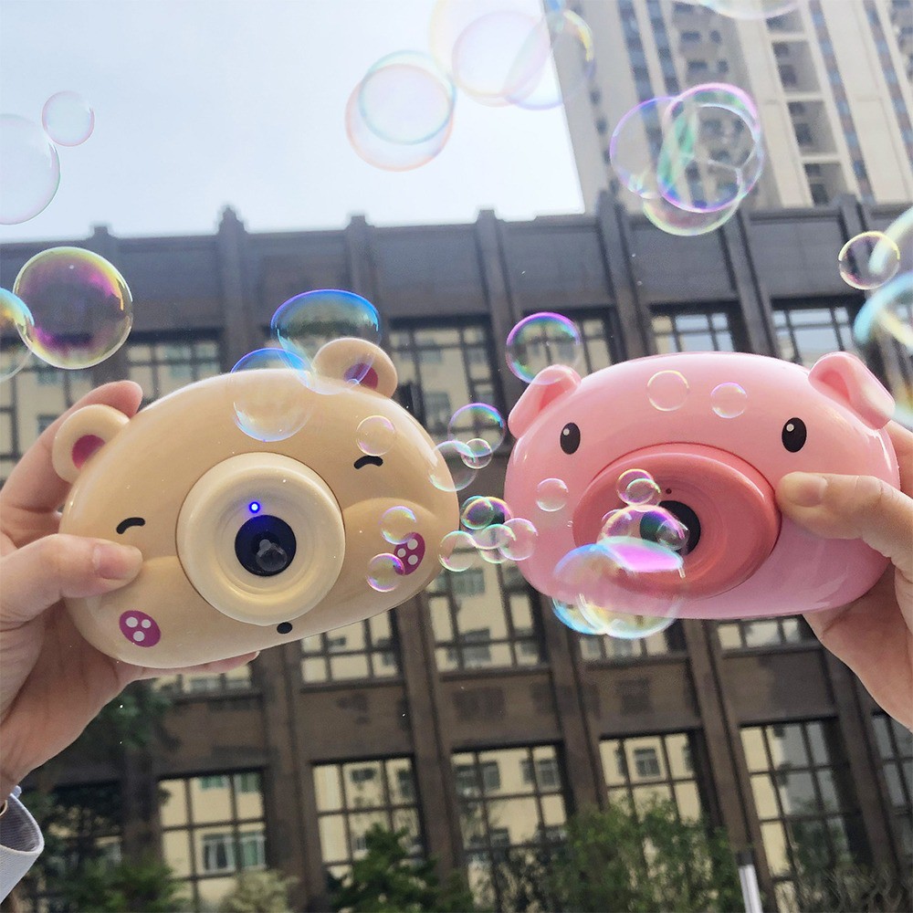 Đồ Chơi Máy Ảnh Thổi Bong Bóng Hình Heo Cho Bé