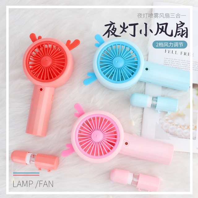 [S] SALE CUỐI cầm tay Mini Fan chính hãng với hiệu ứng đèn+ phun sương | BigBuy360 - bigbuy360.vn