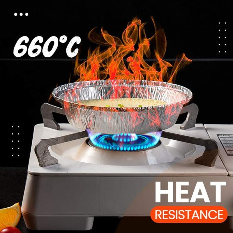 Bộ 10 Khay Lá Nhôm Hình Tròn Chống Thấm Nước Chịu Nhiệt Chống Dầu Cho Nồi Chiên Không Dầu/Nướng Bánh/Nướng Bánh