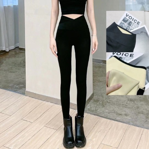 Quần legging cạp cao lót lông nữ nâng mông cạp chéo dấu bụng hàng loại 1 đẹp Elyfashion1