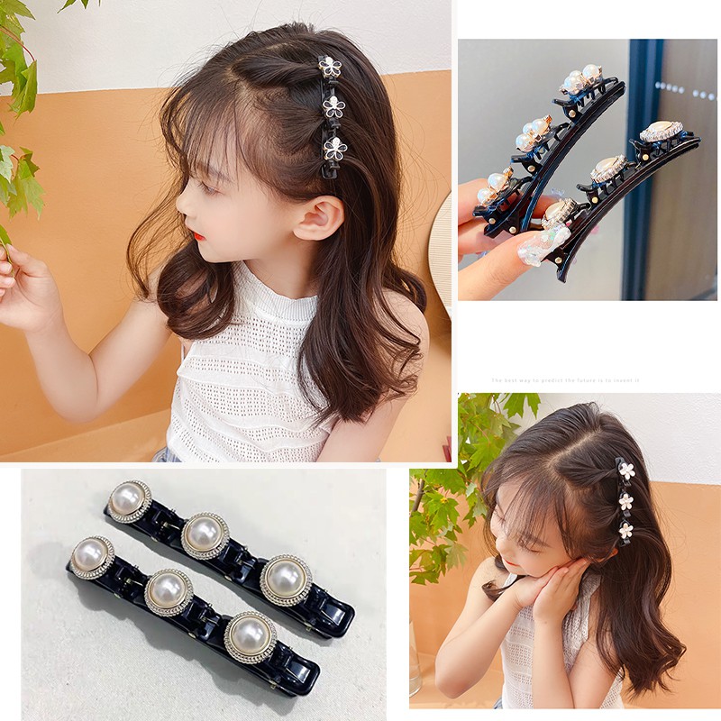 KMHO mõ vịt em bé Kẹp tóc dạng nhấn đính ngọc trai thời trang Hàn Quốc cho bé gái Hàn Quốc cho bé gái kẹp tóc phụ kiện tóc trang sức hàn quốc