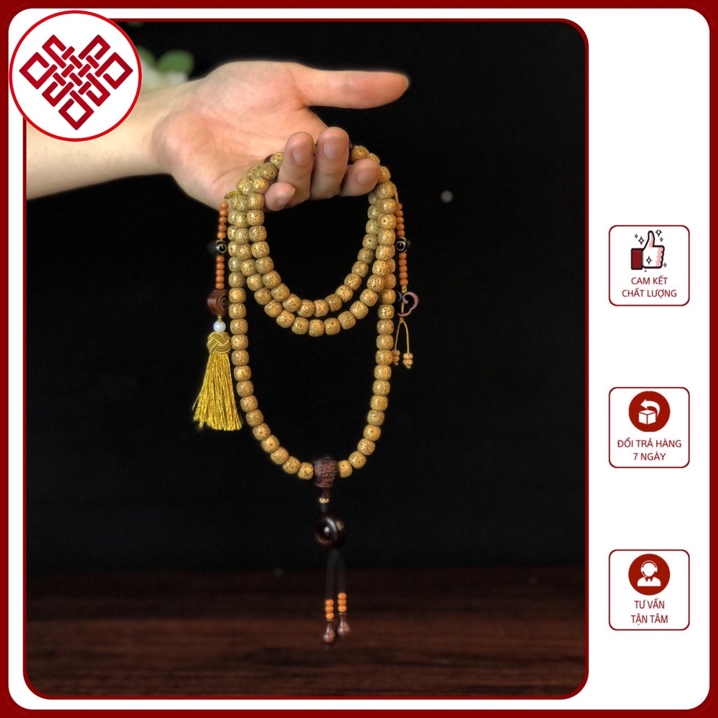 Chuỗi 108 Hạt Chuỗi Đeo Tay, Vòng Phong Thủy Bồ Đề Tinh Nguyệt [Kim Cương Hỷ Lạc] - 8 Ly