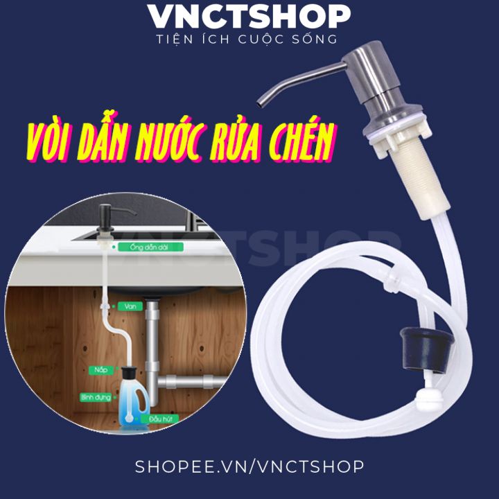 Bộ vòi hút nước rửa bát có dây dẫn, vòi bơm nước rửa chén dầu rửa bát xà phòng thông minh gắn chậu