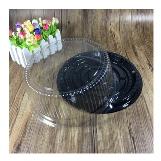 Hộp Nhựa Tròn Đế Đen A024 Đựng Bánh Bao, Bông Lan Trứng Muối ( Set 50c)