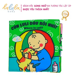 Sách vải Lalal baby kích thích đa giác quan cho bé Luli đâu rồi? kích thước 18x18cm, 12 trang