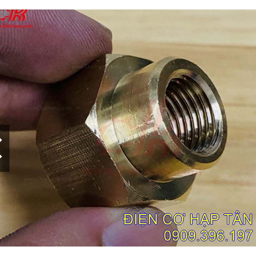 Đầu nối  thau răng trong 22mm ra răng 14mm - cho máy rửa xe mini  xài dây xịt răng 14mm , để rửa máy lạnh