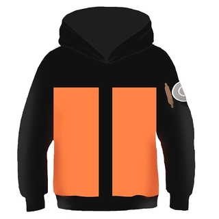 Áo khoác hoodie in hình hoạt hình Naruto 3D đẹp mắt cho bé trai