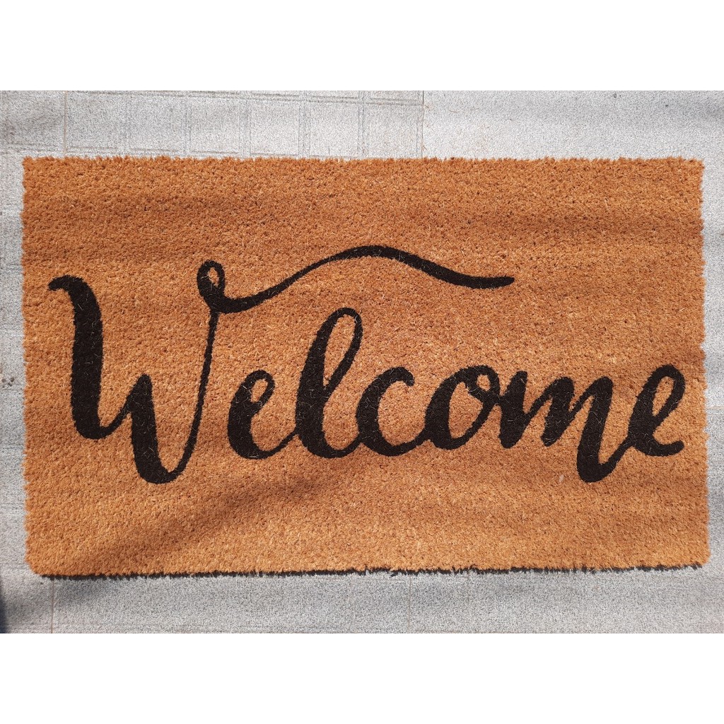 THẢM CHÙI CHÂN GIÀY DÉP HỌA TIẾT WELCOME 45X75 BẰNG XƠ DỪA