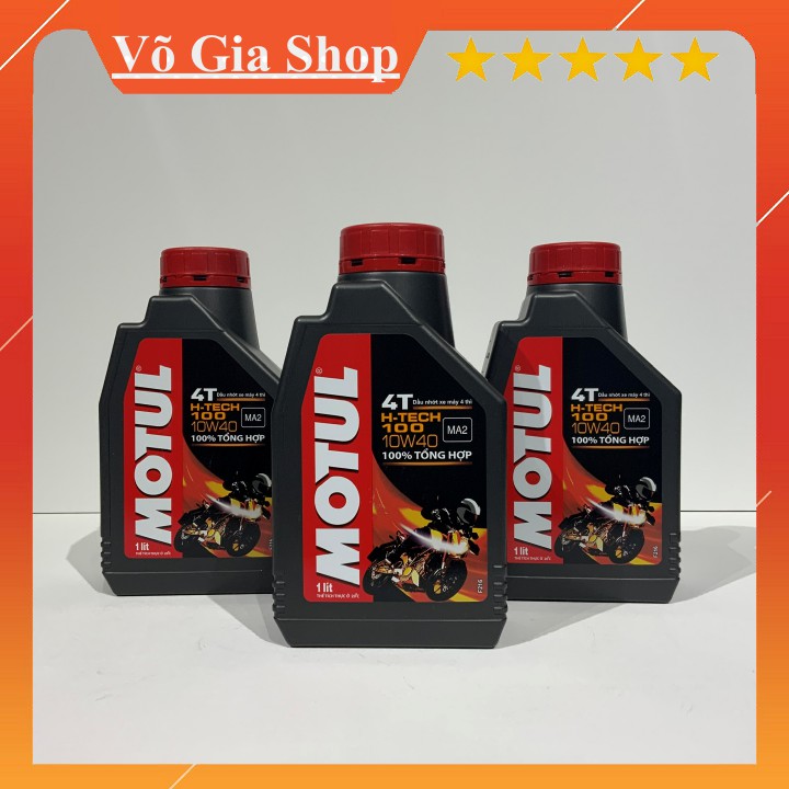 Nhớt Motul H-Tech 100 10w40 MA2 1L - Nhớt Xe Số Cao Cấp Full Tổng Hợp Chính Hãng