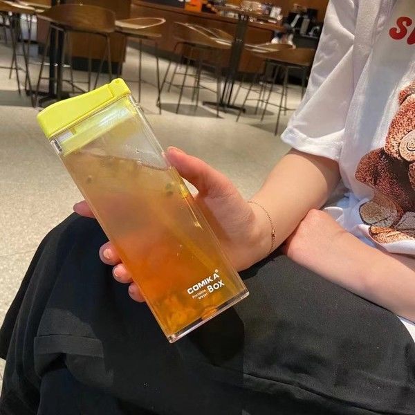 Bình Nước Bằng Nhựa Dung Tích Lớn Có Ống Hút Phong Cách Xiaohongshu COMIKA Cho Nam Và Nữ