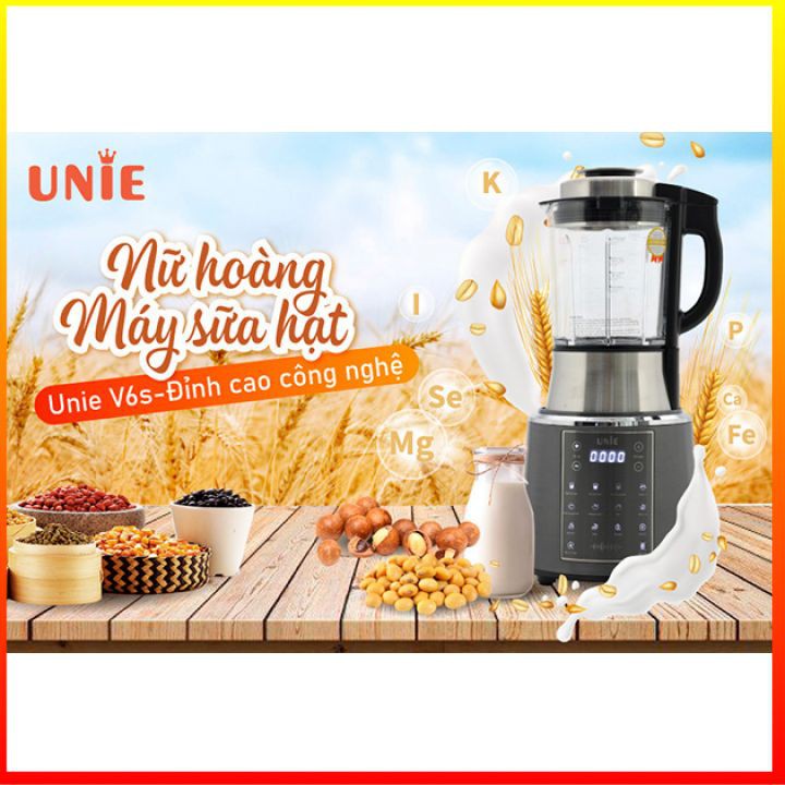 Máy Làm Sữa Hạt  Máy Nấu Sữa Hạt UNIE V6S - Hàng chính hãng bảo hành 24 tháng