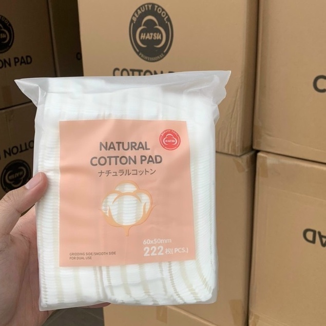 Bông tẩy trang 3 Lớp Cotton Pads Chính hãng,miếng bông lau mặt spa phun xăm- 222 miếng