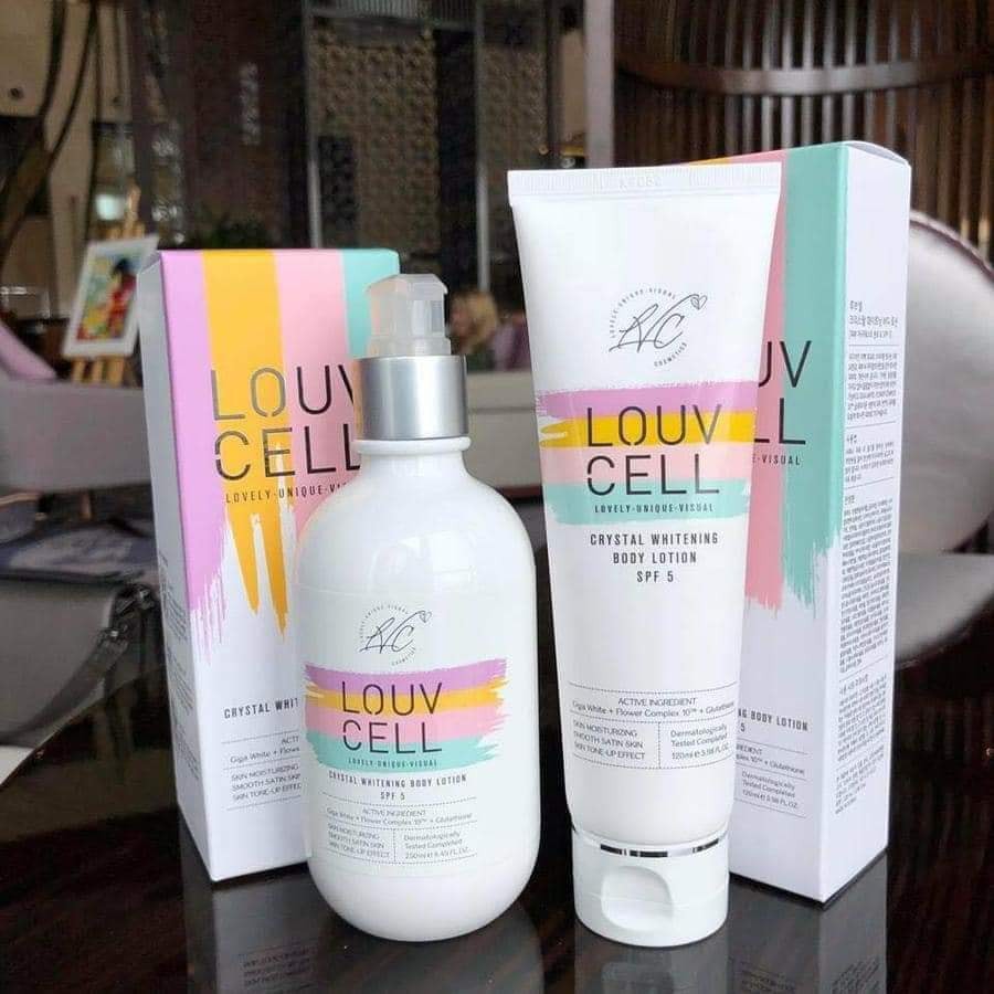 Kem dưỡng trắng nâng tone cấp ẩm mềm mịn da body Louv cell crystal whitening body lotion