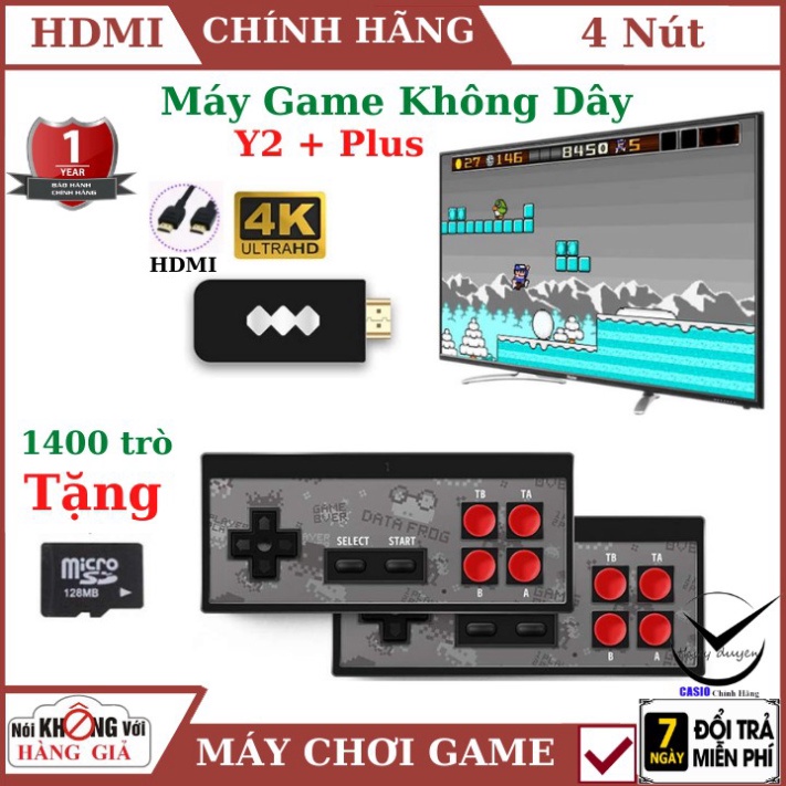 SALE MÙA HÈ Máy Chơi Game Không Dây Y2 Plus HD 4K , Chuẩn HDMI ,568 Trò, Chơi tay cầm game , máy chơi game , ps4 , bảo h