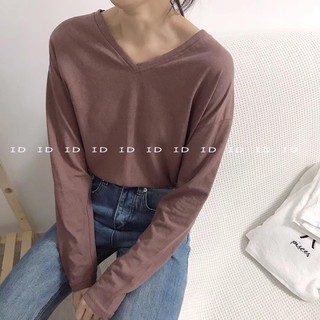 Áo phông cổ V tay dài (+hình thật)