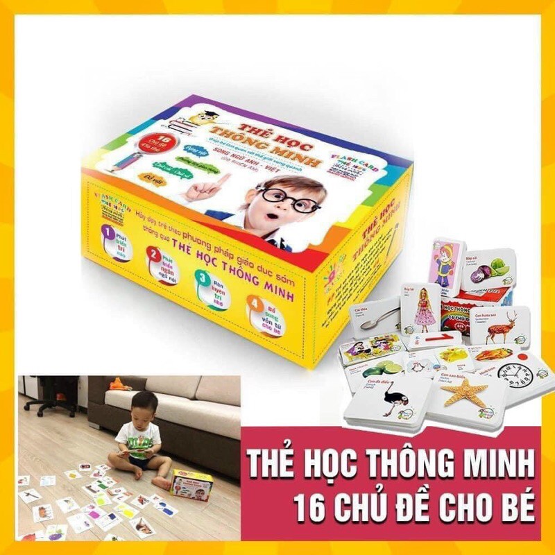 Bộ Thẻ Học Song Ngữ Thông Minh Flashcard 16 Chủ Đề