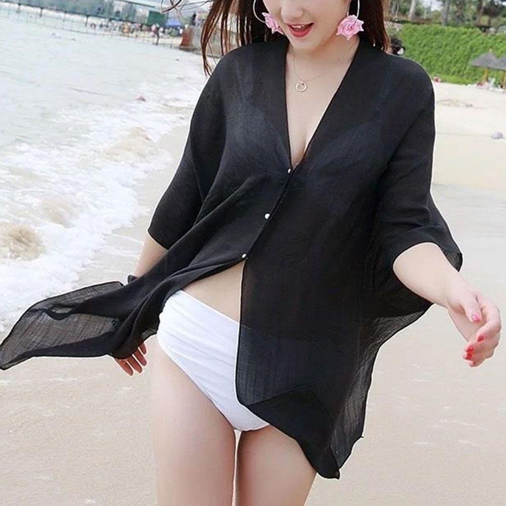Cleoes Áo Choàng Voan Mặc Ngoài Đồ Bơi Đi Biển