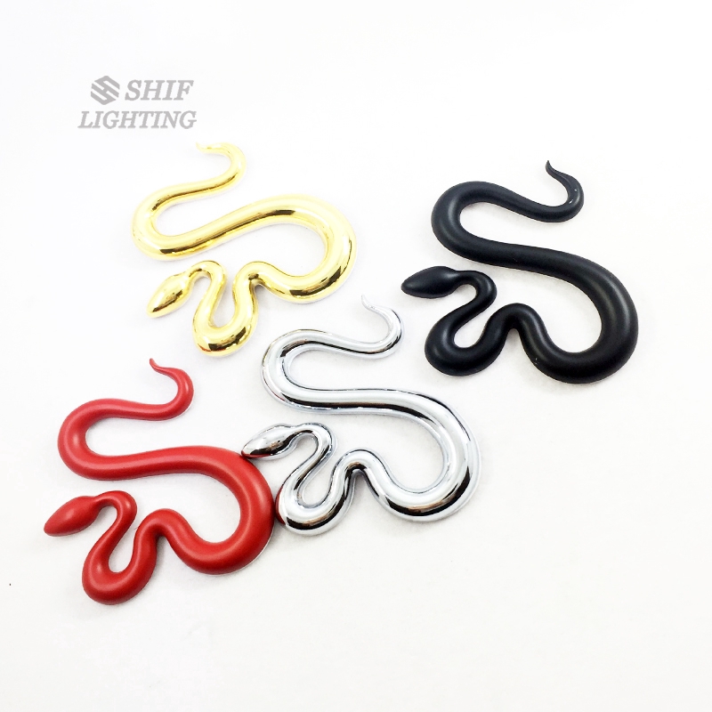 1 logo kim loại hình con rắn trang trí xe hơi