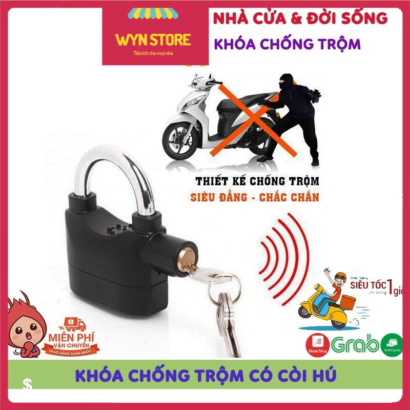 💝𝐅𝐑𝐄𝐄 𝐒𝐇𝐈𝐏💝 Khóa Chống Trộm, Khóa Cửa, Xe Máy, Tủ Cho Gia Đình Có Còi Hú Báo Động, Chống Cắt An Toàn Tuyệt Đối