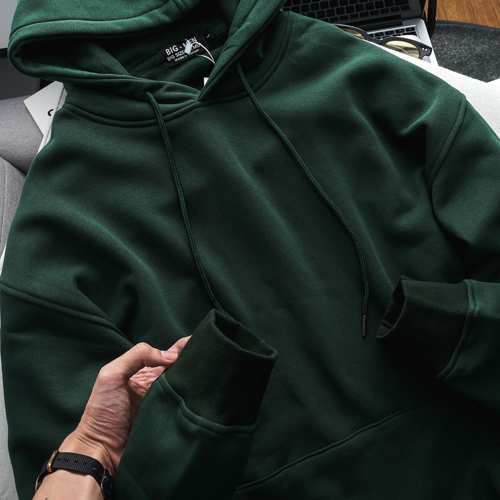 Áo khoác hoodie nam bigsize trơn sz 90 - 130kg