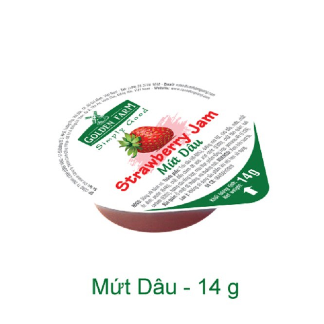 [280g (Hộp Vuông)] MỨT DÂU [VN] GOLDEN FARM Strawberry Jam (bph-hk)