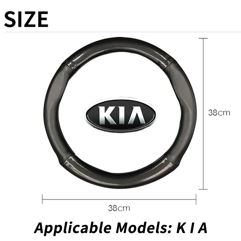 Vỏ Bọc Vô Lăng Bằng Sợi Carbon Thoáng Khí Cho Xe Hơi Forte Spectra Mbang Sportage Picanto RIO Carnival