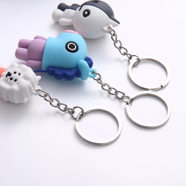 Móc khoá BTS bộ cao su đặc ruột
