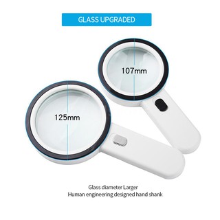 Kính lúp phóng đại cầm tay có độ phóng đại là 30X kèm 13 bóng LED