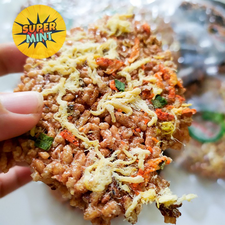 Cơm cháy GẠO LỨT chà bông - Rong biển - Trứng muối giòn rôm rốp - Đồ ăn vặt - ăn kiêng-Super Mint