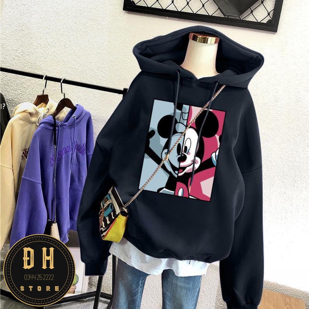 (Mẫu Mới 2021) Áo Hoodie Chuột Mickey  Có Mũ Nam Nữ Chất Nỉ Bông Dày Dặn Form Rộng Unisex- Áo Nỉ Nam Nữ Ulzzang | BigBuy360 - bigbuy360.vn