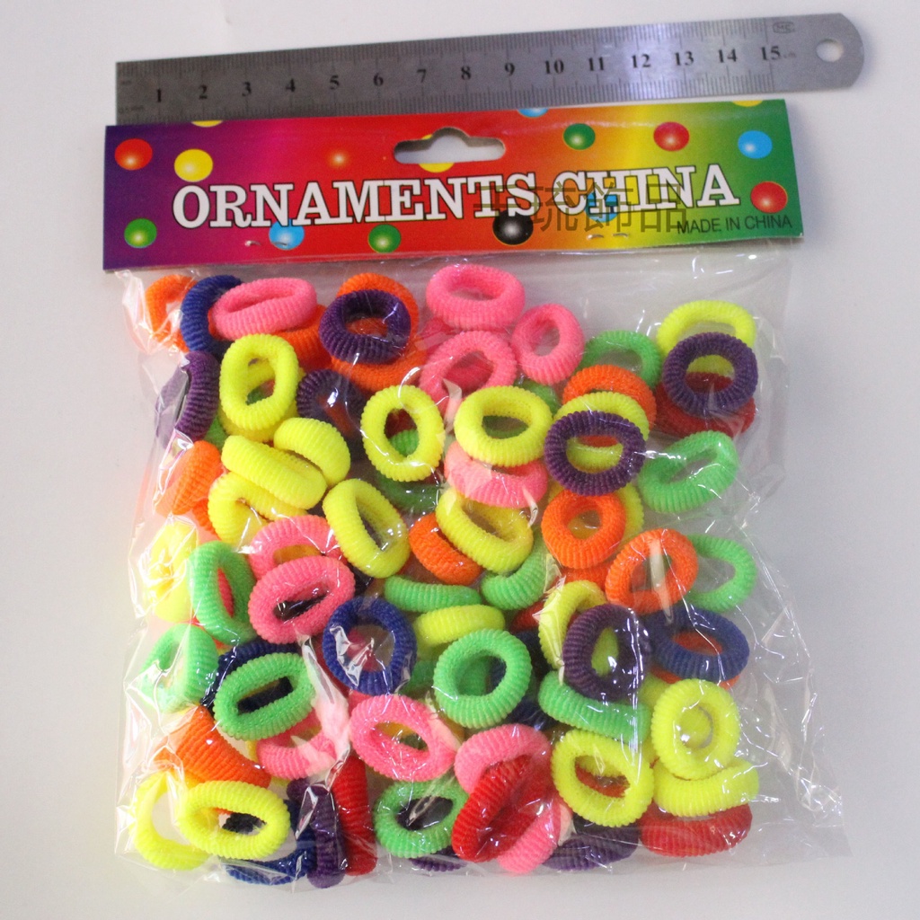 Set 100 dây buộc tóc siêu mềm sắc màu không cấn tóc, dây buộc tóc nhiều màu cho bé gái D004