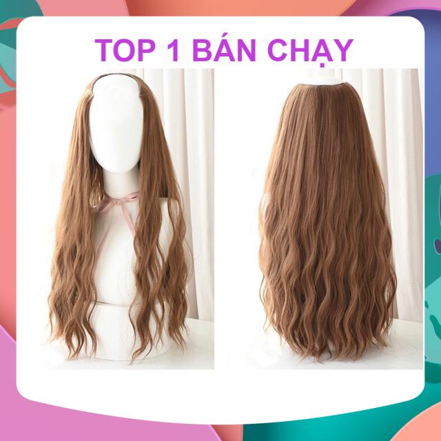 [Top Bán Chạy] Tóc Giả Kẹp U Nửa Đầu Sóng Trục Hàng Lưới Hoa Cao Cấp