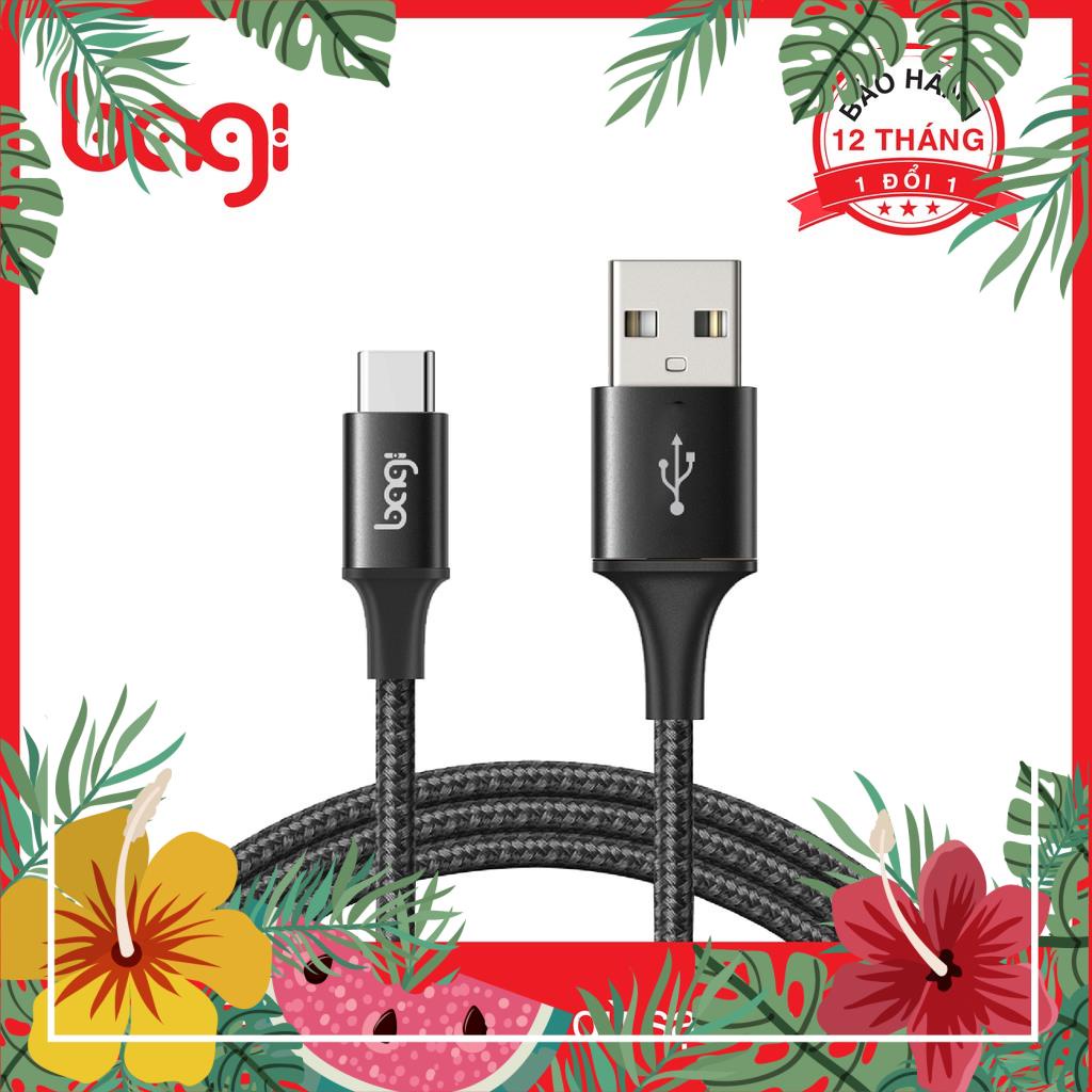 HO DÂY SẠC TYPE-C DÂY DÙ SẠC NHANH DÀI 1M CS100 - BAGI CHÍNH HÃNG BẢO HÀNH 12 THÁNG