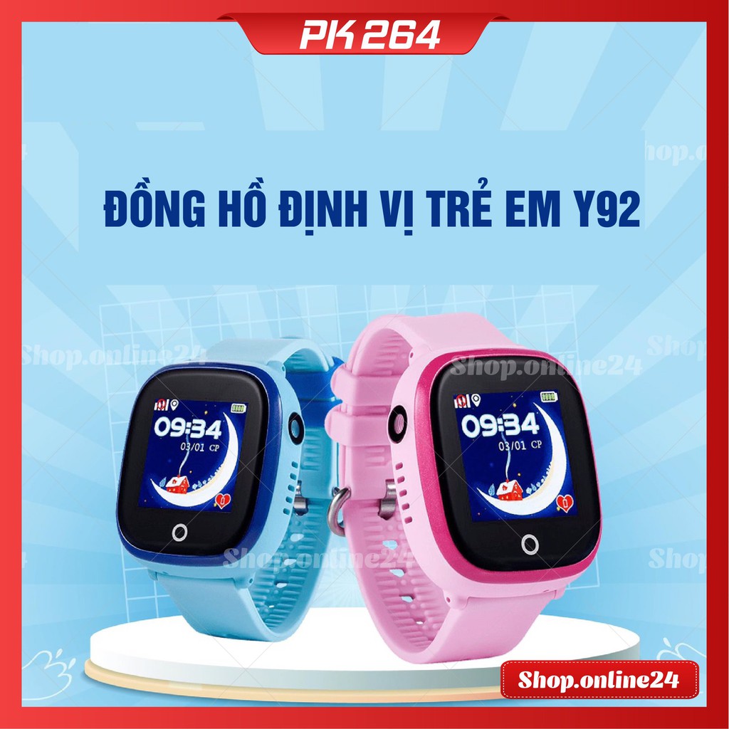 Đồng hồ định vị thông minh Y92 cho trẻ em - Hỗ trợ tiếng Việt, Kháng nước IP67-Bảo hàn